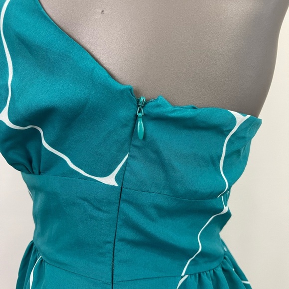 Susana Monaco Halter Dress Women 6 Blue Mini Fit & Flare Party Short - Picture 5 of 10